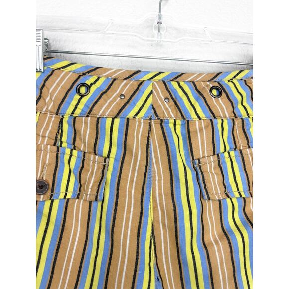 Hei Hei Shorts Size Large 10/12 (See Desc) Yellow Tan Stripe Anthro Boho Utlity - Picture 9 of 10